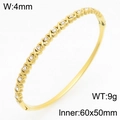 Bracciale rigido in acciaio inossidabile dorato con design a X e cristalli. - Stile a X Incrociata con Strass (KB211263-KSZ) / Oro