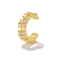 Chic gold-plated double-row micro-pave zircon C-shaped ear cuff without piercing - EGJ0134 Gold Double Row Zirconia