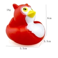 Red owl rubber duck bath toy dimensions showing 6cm height and 18g weight on white background - Red Owl Duck