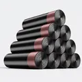 Set of 150 heavy duty drawstring trash bags, grey 45x50cm plastic liners in 10 rolls - 10 Rolls (150 Pcs Total) - 30 Microns