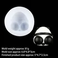 Cute panda silicone mold for fondant and chocolate with 3D animal finish display - 5#Transparent Panda Head (B441)
