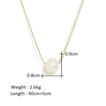 Detailed view of gold pearl necklace with 0.8x0.9cm pearl size and 45cm chain length - 18K Gold / Gold (HF-X2355-G)