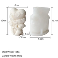 Silikonform für Rosenbär-Kerzen und Seifen mit detaillierten Maßangaben für DIY-Projekte - Herzbär J-0248