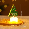 Christmas tree LED candle lamp with warm yellow base and festive snowflake pattern - Christmas Tree