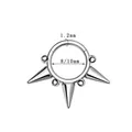 Anello per naso punk in acciaio inossidabile lucido con tre punte e perle decorative - 3 Punte 4 Sfere 1.2*10mm / Color Acciaio