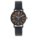 Classic quartz watch featuring dark blue gradient dial and blue crocodile leather strap - Dark Blue