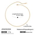 Detailed size and specs of waterproof gold stainless steel chain necklace 40+5cm - Basic Necklace Chain (JDN0302004)