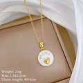 Gold MAMA pendant necklace with white enamel heart on silk fabric, 40+5cm adjustable length - MAMA Full Diamond Heart Pendant (H554)