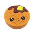 Cute slow-rising squishy waffle toy with syrup and butter on white background - Waffle Biscuit