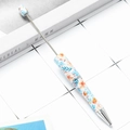 DIY plastic beaded ballpoint pen featuring creative multi-color floral print pattern - Multicolor Small Floral (34)