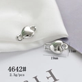 Detailed size specifications for a silver heart-shaped alloy pendant connector - Silver Heart Jewelry Connector (4642#)