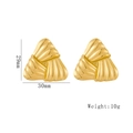 Orecchini a triangolo dorati con trama radiale e dimensioni 29mm per 30mm - Triangolo a Trama Radiale / Oro
