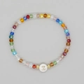 Bracciale bohémien fatto a mano con perline di cristallo colorate e lettera Z dorata centrale - Lettera Z