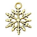 Antique gold snowflake metal charm pendant for DIY bracelets and necklaces jewelry making - 1pc 3D Snowflake 15x19mm