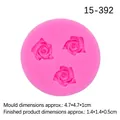 Stampo in silicone rosa con 3 rose per decorazioni torte e cioccolato 4,7 cm - Stile 1 Rosa Rotondo / Rosa