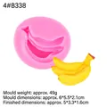 Pink banana silicone mold for DIY fondant cake baking and handmade candle crafting - No.4 Triple Banana Style (B338) / Pink