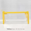 Transparent yellow PVC storage bag with zipper and handle, size 22 x 10.5 x 6.5 cm - Yellow