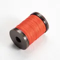 Vibrant orange 0.4mm round waxed thread tightly wound on a brown and black plastic spool - 0.4mm/110m / #24 Orange Red