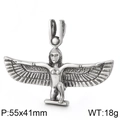Colgante de alas de diosa egipcia Isis en plata vintage con medidas y peso de 18g - Colgante grande de diosa alada (KP56202-BD)