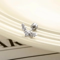 Single silver stud earring with micro-set zircons and star motif for ear cartilage - Silver Star Snowflake (A686-Single Piece)