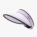 Light purple ice silk sun visor hat with black trim and white letter print for women - Adjustable / Purple