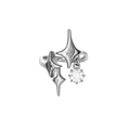 Star-shaped silver ring with zircon pendant and double-layered geometric crossing design - Four-pointed Star Zirconia