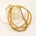 Schicke mehrlagige goldene Edelstahlkette mit flacher Schlangenkette und H-Link-Design - Gold Halsband (YS820) / Gold