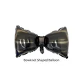 Metallic black bow-shaped foil balloon for Father's Day party and event decoration - Black Bow