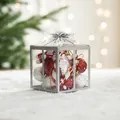 Set di decorazioni natalizie rosso e bianco con bastoncini di zucchero e palline, 8x8cm - Rosso & Bianco