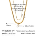 Détails de la double chaîne serpent dorée avec dimensions et pendentif en zircone - Style Zircon Blanc(YYN025399-WT)