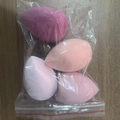Transparent bag set with four colorful teardrop makeup sponges on a wooden surface - 4-Piece Set (OPP Bag) / Blue Set