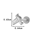 Silver G23 titanium bird shape cartilage piercing earring with flat back labret stud - Silver Flying Bird Style (T2524-4#银)