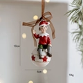 Christmas resin elf figurine on white ball ornament with 10cm height and 4cm diameter - Elf on Christmas Ball