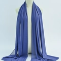 Blue-purple chiffon headscarf with elegant drape and fine edging for daily wear - 66