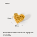 Detailed size specifications for a gold dragonfly ring with 27mm x 33mm dimensions - Wave Texture (DFR178)
