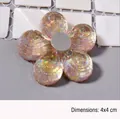 Supporto per nail art a fiore oro champagne con paillettes colorate misura 4x4cm - Base con Paillettes / Champagne