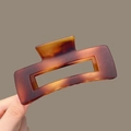 Large square matte acrylic hair claw clip in classic brown tortoiseshell pattern - Matte Square / 10.5cm / Amber