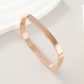 Dettaglio del bracciale in acciaio inossidabile rosa con cerniera e superficie lucida - Oro rosa