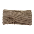 Fascia per capelli in maglia intrecciata color marrone chiaro per l'inverno - Cachi
