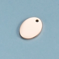 Colgante ovalado de acero inoxidable pulido espejo en oro rosa para joyería DIY - Oro rosa