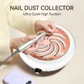 White nail dust collector with rose gold grille and silver polishing pen variant set - L103-US Plug-Gold