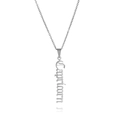 Silver stainless steel zodiac necklace featuring a polished Capricorn word pendant - Silver Capricorn
