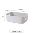 Piccolo organizer grigio in plastica con maniglie per scrivania 20,5x15x7cm - Piccolo / Grigio