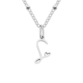 Silver stainless steel necklace featuring letter L pendant with a delicate heart charm. - Letter S / Silver