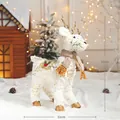 Plush Christmas reindeer decor in white and gold, 55cm tall festive holiday ornament - Large Gold and White Reindeer