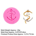 Pink silicone anchor mold for fondant and chocolate with 5.8x0.8cm size detail - 3# Anchor (15-140) / Pink