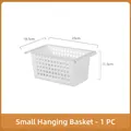 Piccolo cestino sospeso in plastica bianca con design a rete 25x14,5x11,5 cm - Cesto di Stoccaggio Piccolo - 1pz