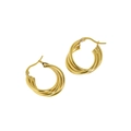 Minimalist S925 sterling silver multilayer twisted hoop earrings in gold finish - 925 Silver / 18K Gold