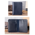 Blue crazy horse leather card holder featuring genuine leather texture and multi-slots - Royal Blue (No Logo)