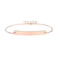 Vista dettagliata del bracciale regolabile in acciaio inossidabile oro rosa con piastra curva - Oro rosa